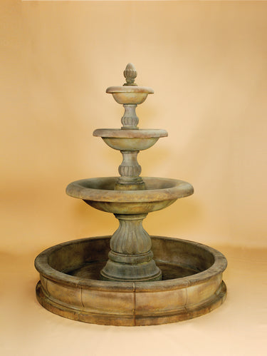 Isola Three-Tier Outdoor Cast Stone Garden Pond Fountain ā Grandeur and Grace for Your Landscape